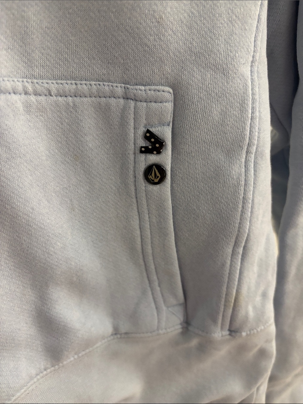 Volcom Light Blue Sherpa-Lined Zip Hoodie - Picture 4 of 10